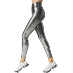 Metallic Foil Print Bodybuilding Compression Tights