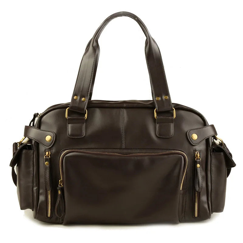 Vintage Style Leather Gym Bag