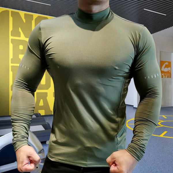 High Collar Breathable Compression Shirt