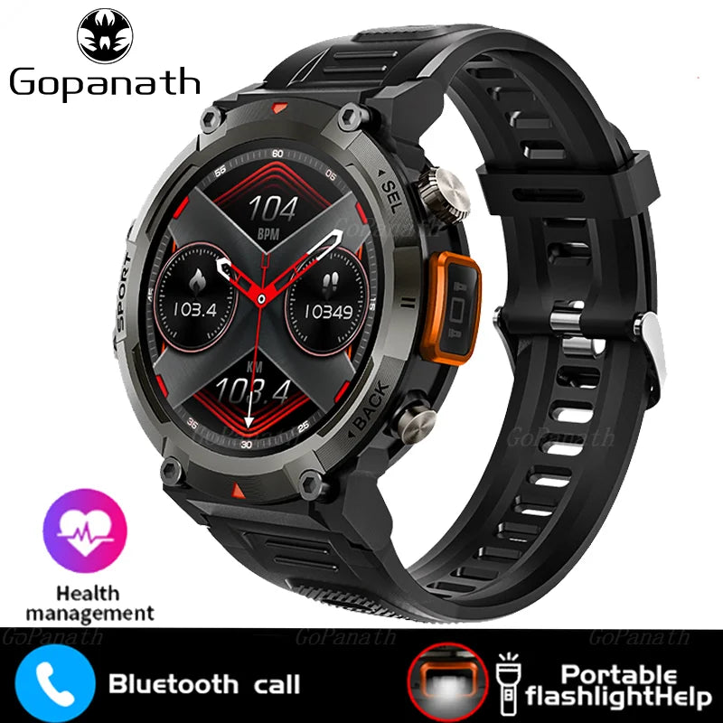 Outdoor Smart Watch Men With Flashlight