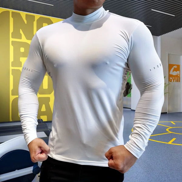 High Collar Breathable Compression Shirt