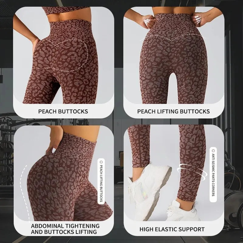 Leopard Print Seamless Yoga Leggings